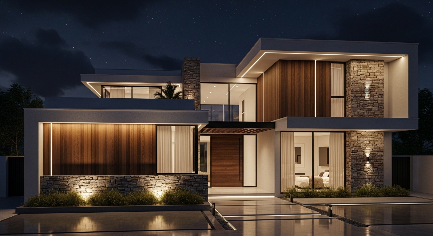 3D Elevation Design Online India | Modern House Facade | PlanMyPlot